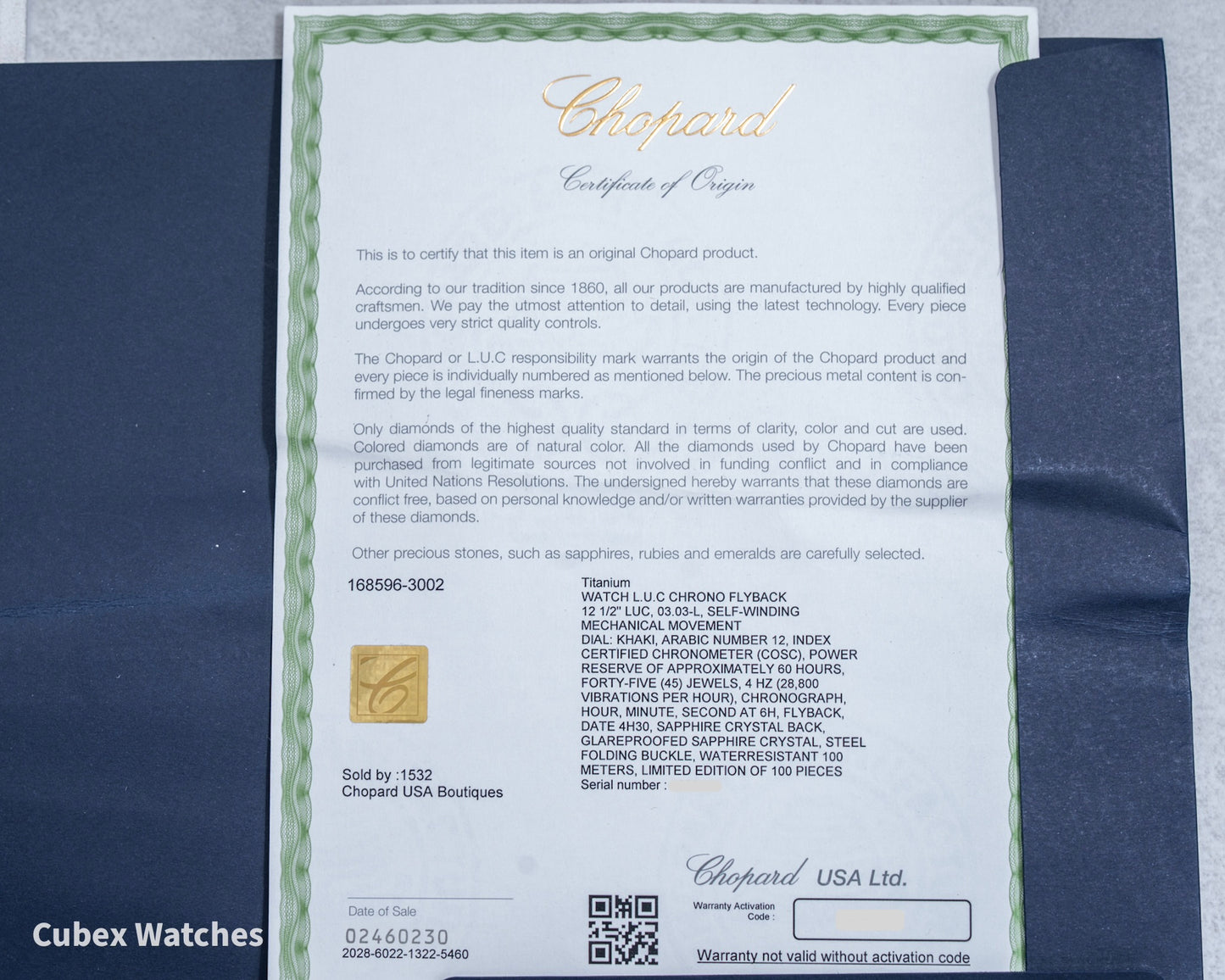 Chopard L.U.C Chrono One Flyback Titalyt 100 Piece Limited Edition