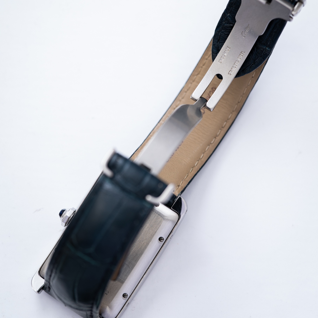 Cartier | Tank Américaine Large – Silver Dial, Green Strap