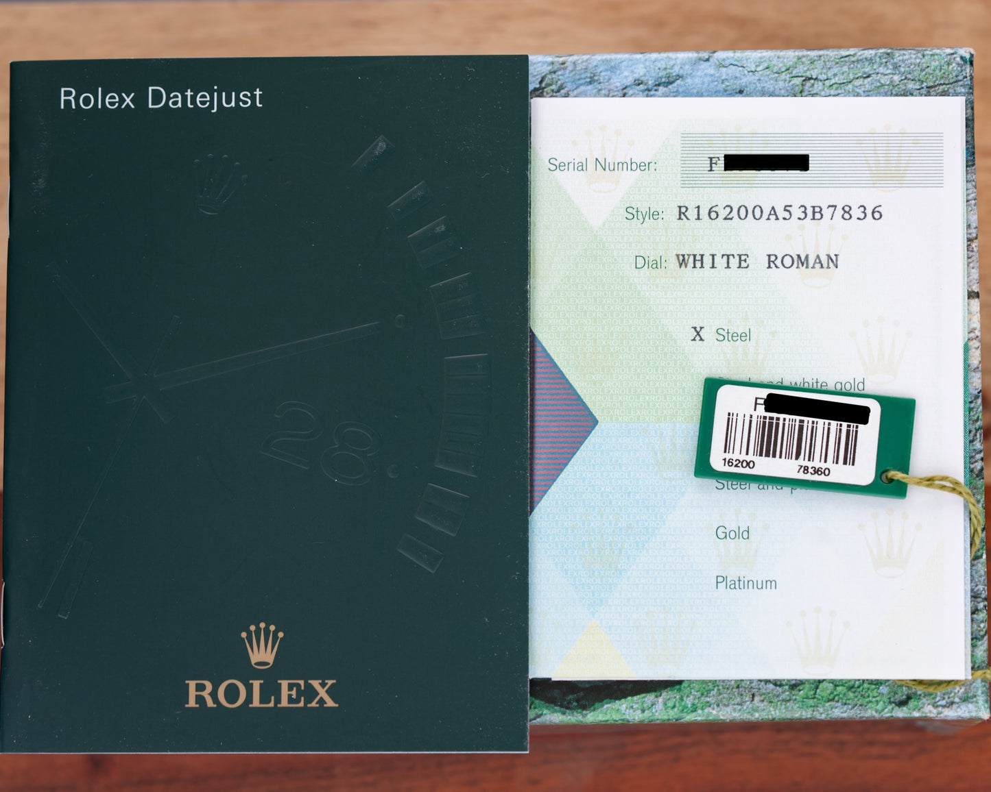 Rolex Datejust White Roman Dial 16200 Full Collectors Set